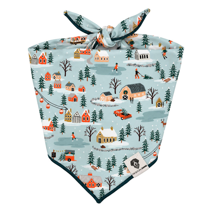 Winter Village Holiday Tie-On Dog Bandana