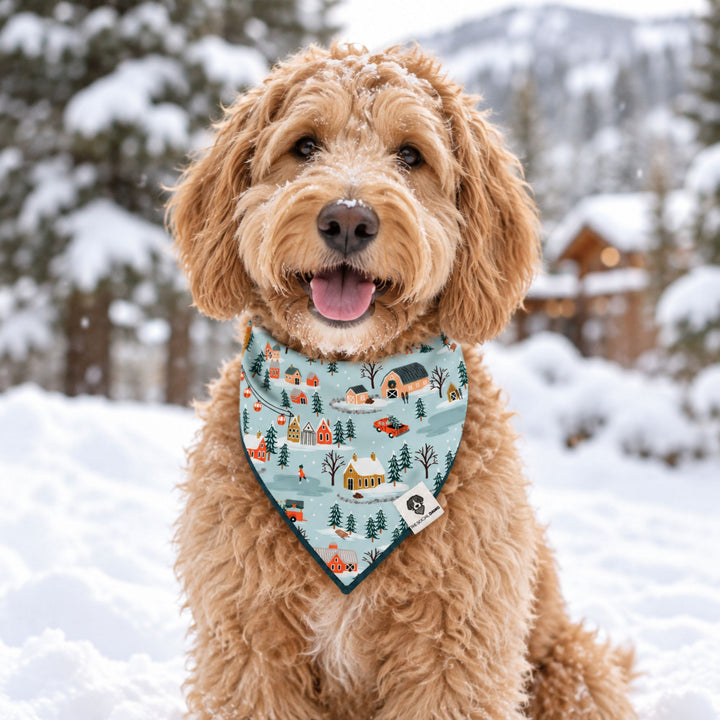 Winter Village Holiday Tie-On Dog Bandana