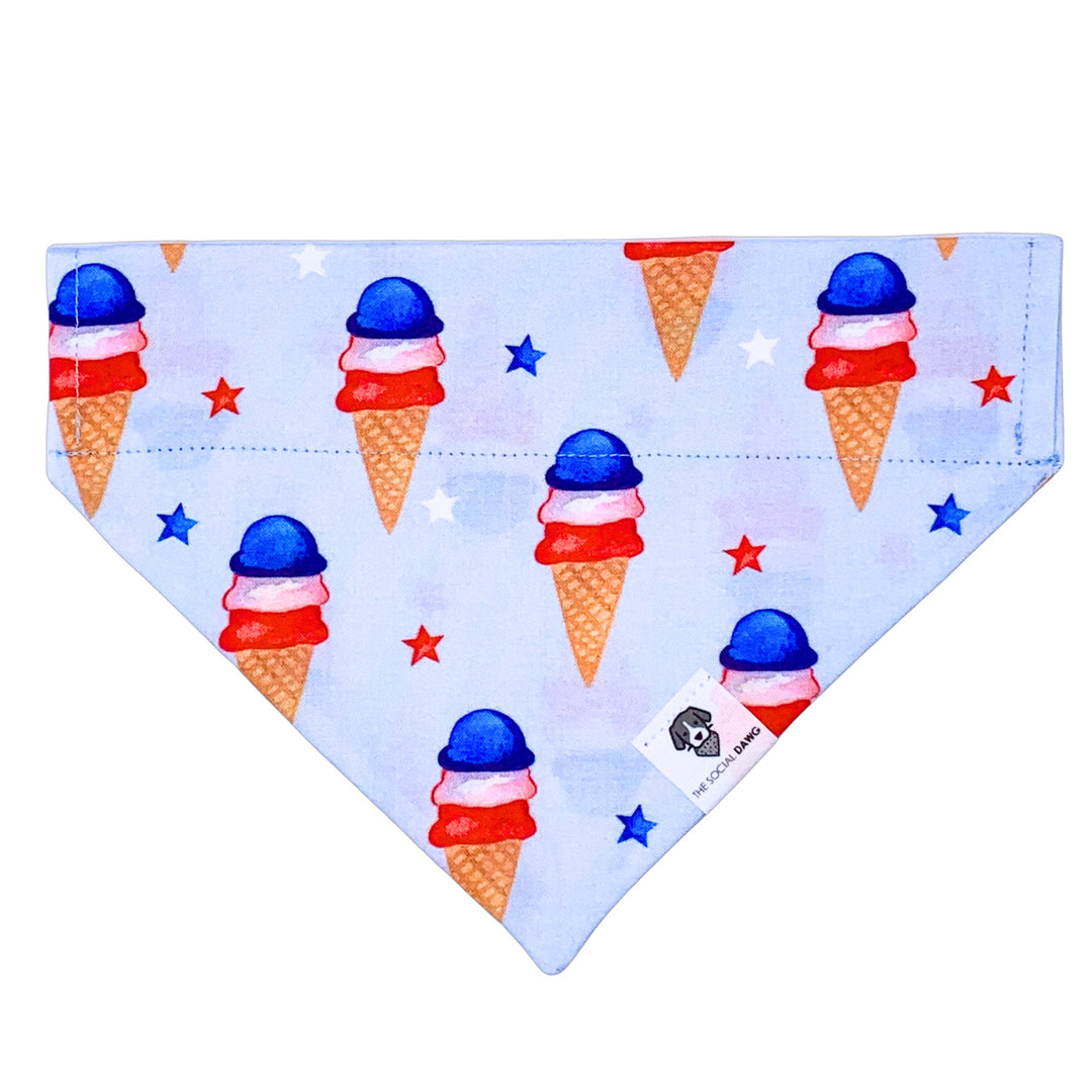 Red, White and Blue Ice Cream Slip-On Dog Bandana