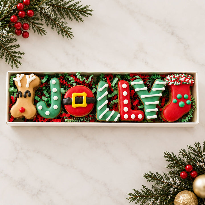 PREORDER - Jolly Woofmas Dog Treat Box