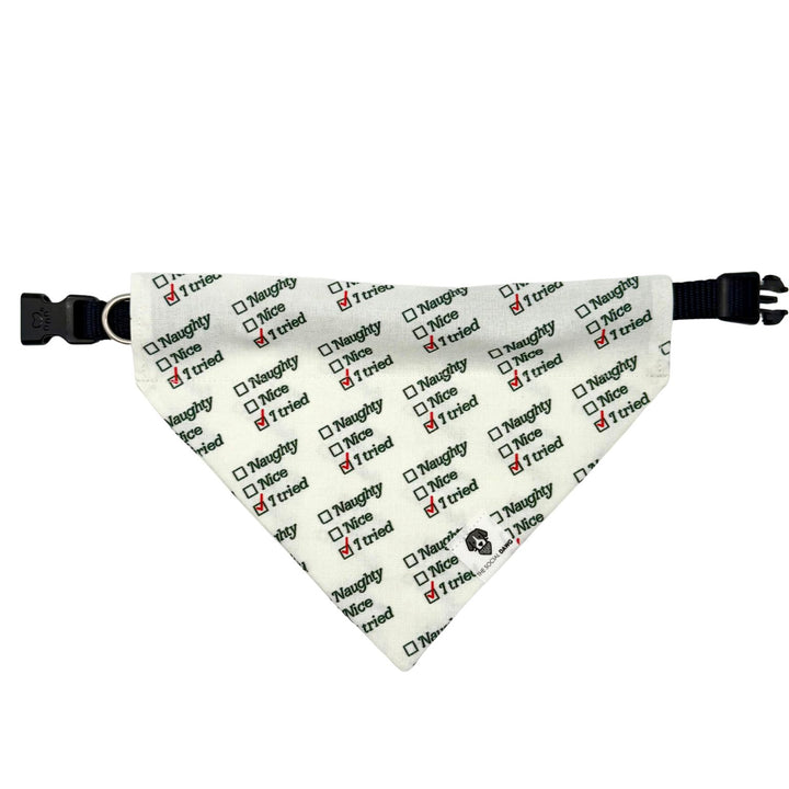 Naughty, Nice, I Tried Holiday Slip-On Dog Bandana