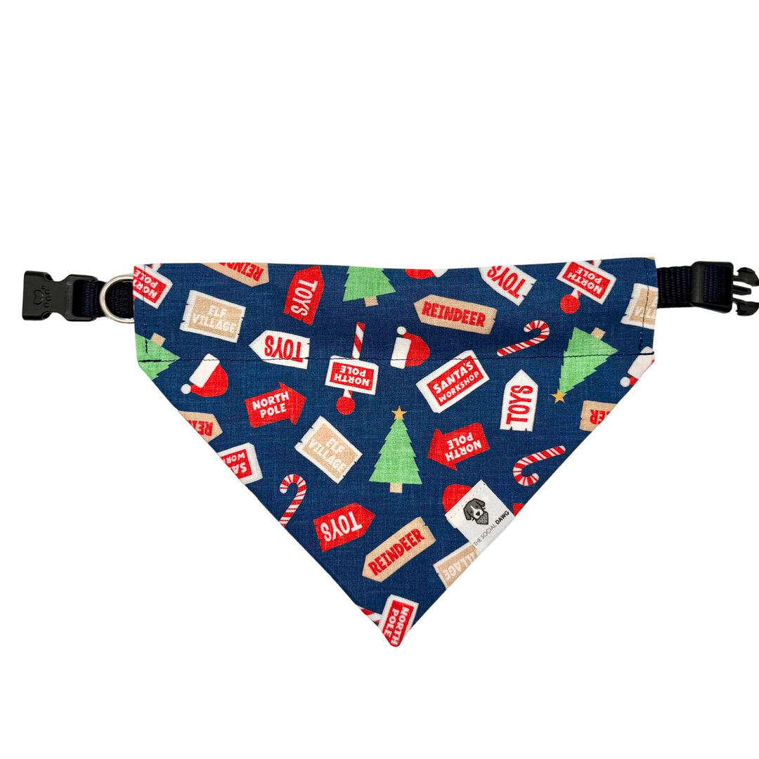 North Pole Holiday Slip-On Dog Bandana