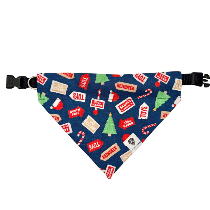 North Pole Holiday Slip-On Dog Bandana