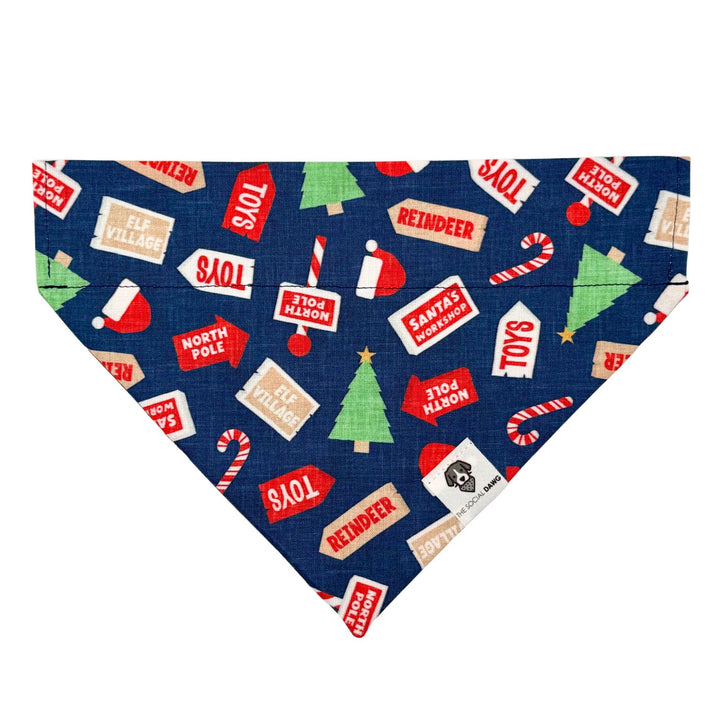 North Pole Holiday Slip-On Dog Bandana
