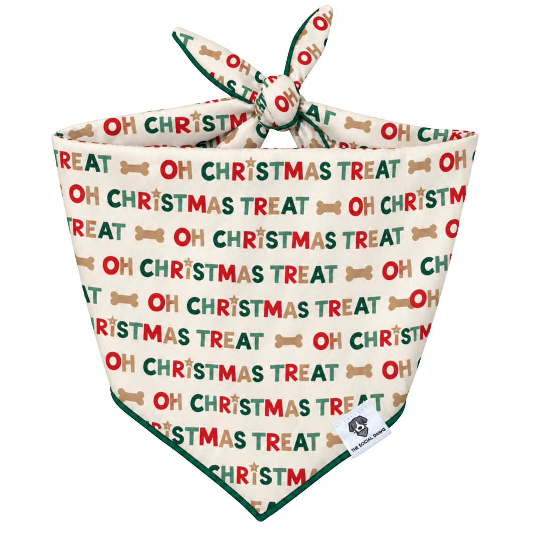 Oh Christmas Treat Tie-On Dog Bandana
