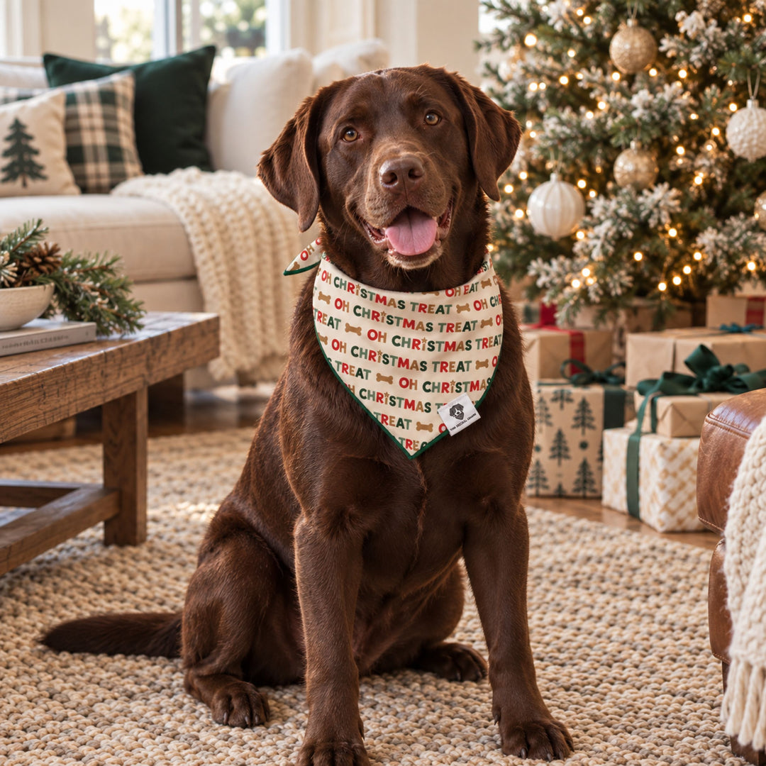 Oh Christmas Treat Tie-On Dog Bandana