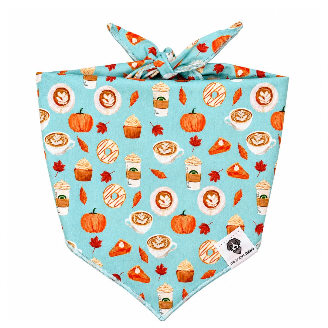 Pumpkin Spice Latte Tie-On Dog Bandana