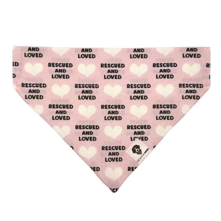 Rescued & Loved Pink Slip-On Dog Bandana