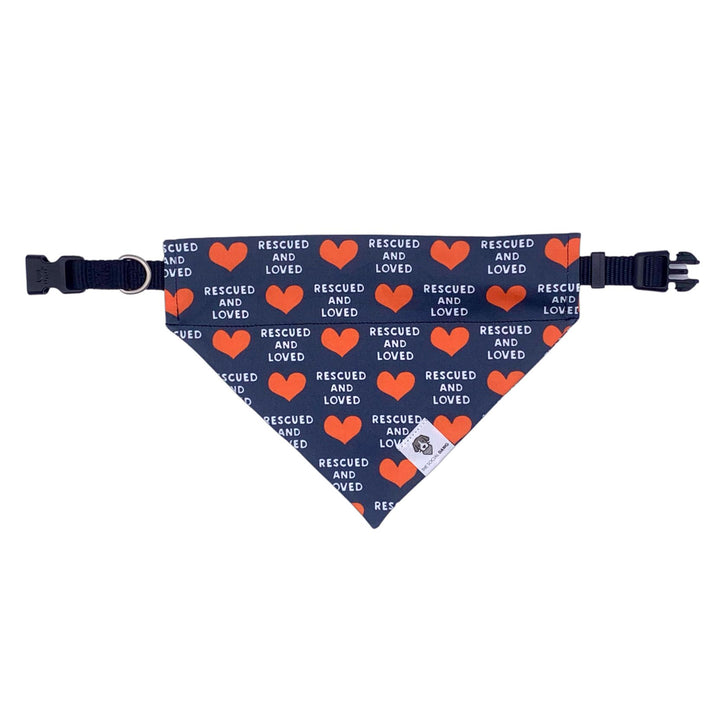 Rescued & Loved Slip-On Dog Bandana
