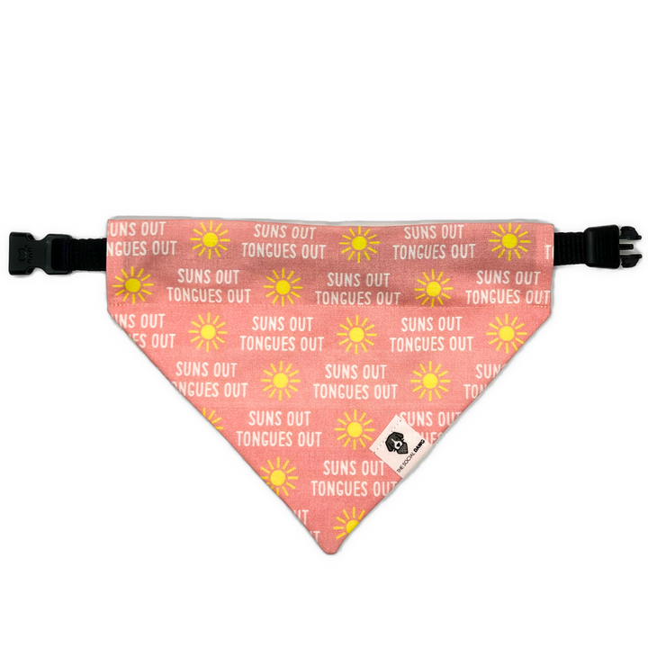 Suns Out Tongues Out Slip-On Dog Bandana - Pink