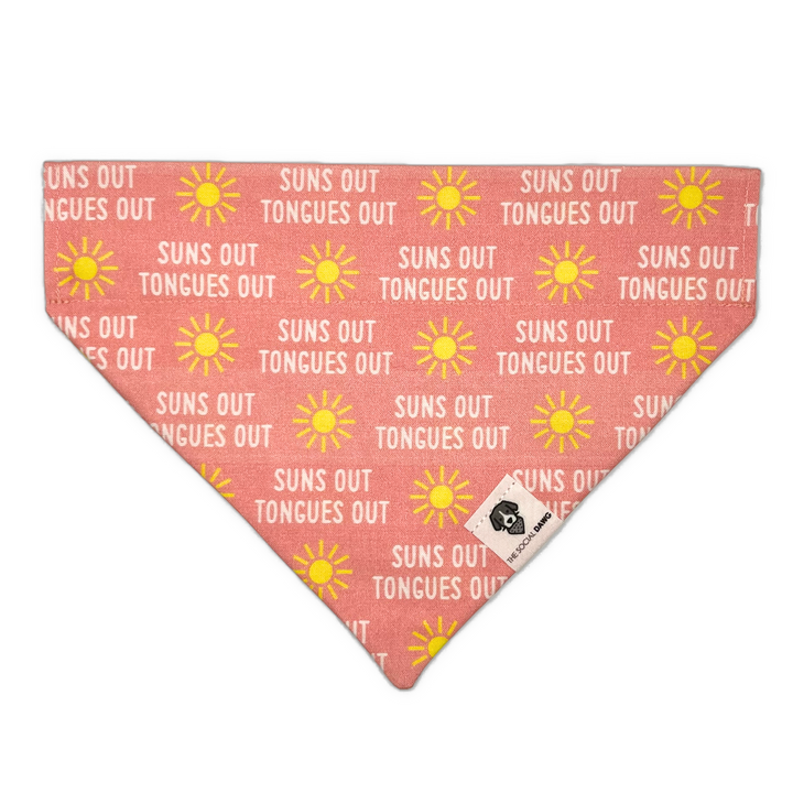 Suns Out Tongues Out Slip-On Dog Bandana - Pink