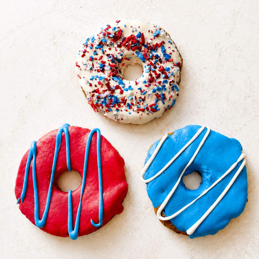 Patriotic Donut Dog Treats – 3 Pack