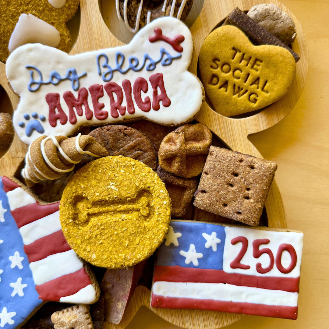 Dog Bless America Patriotic Paw Barkuterie Dog Treat Board