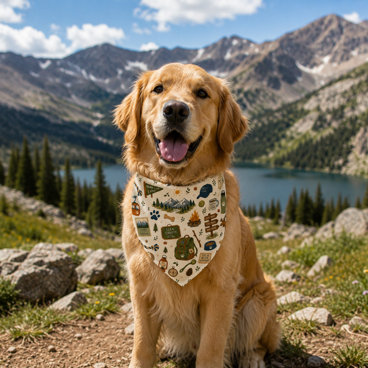 Park City Utah Adventure Tie-On Dog Bandana
