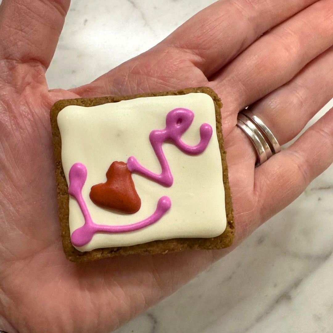 Valentine’s Day Peanut Butter Dog Cookies - 4 count