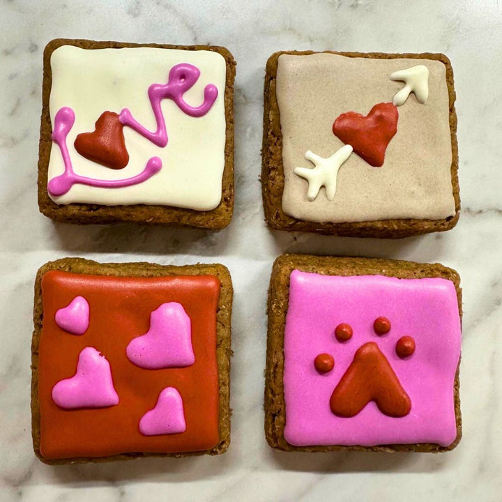 Valentine’s Day Peanut Butter Dog Cookies - 4 count