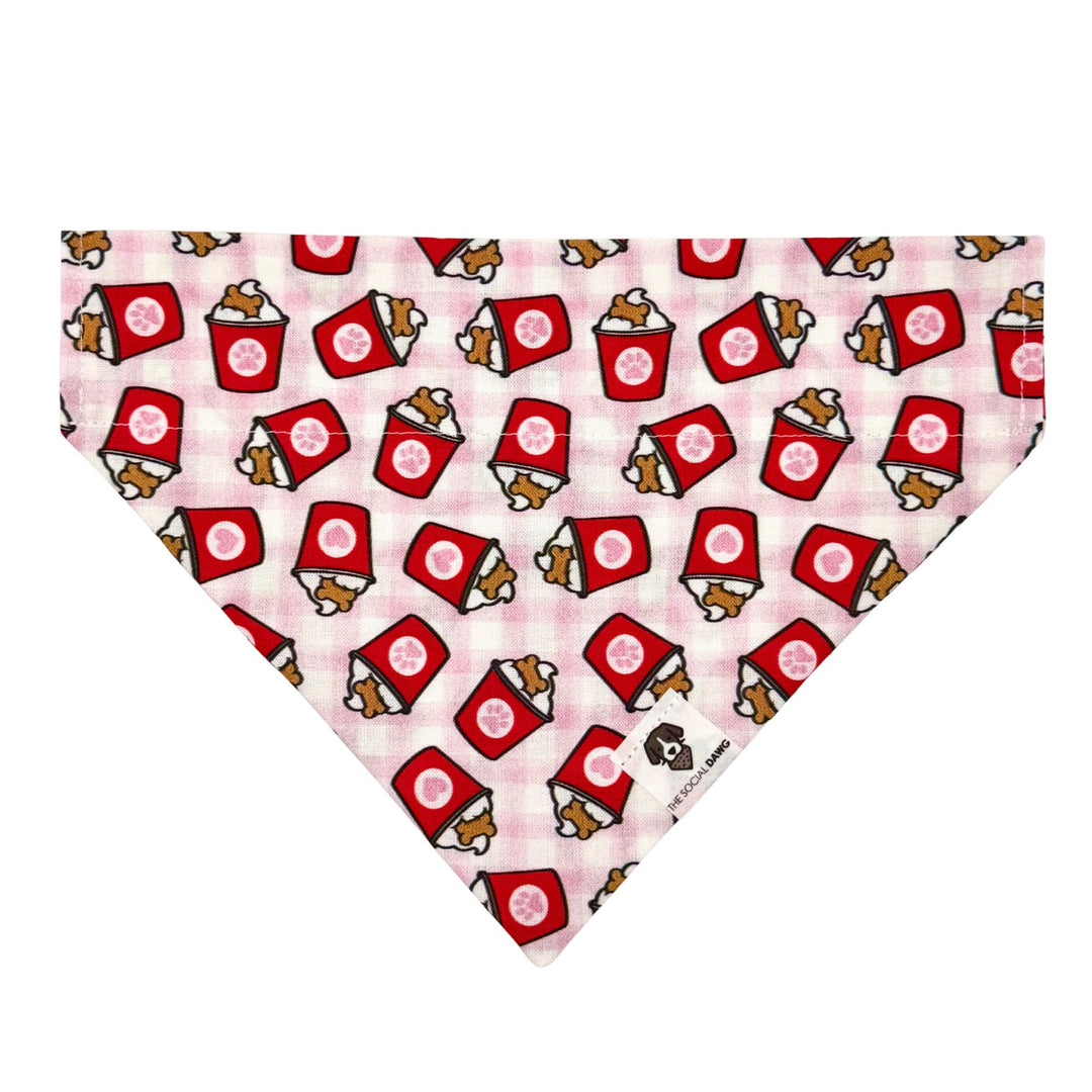 Valentine Pup Cup Slip-On Dog Bandana