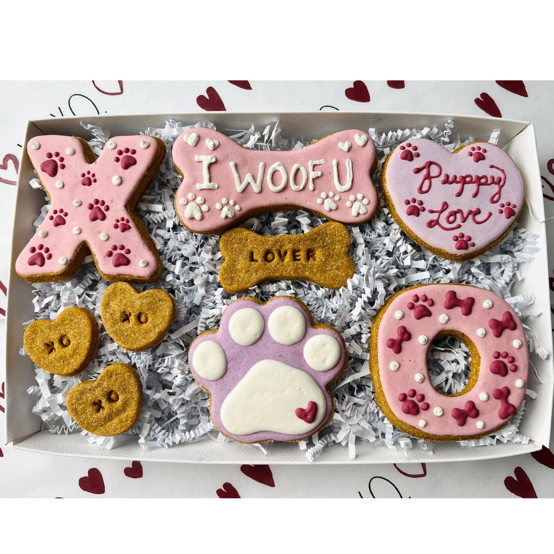 Valentine's Day I Woof You Dog Treat Box