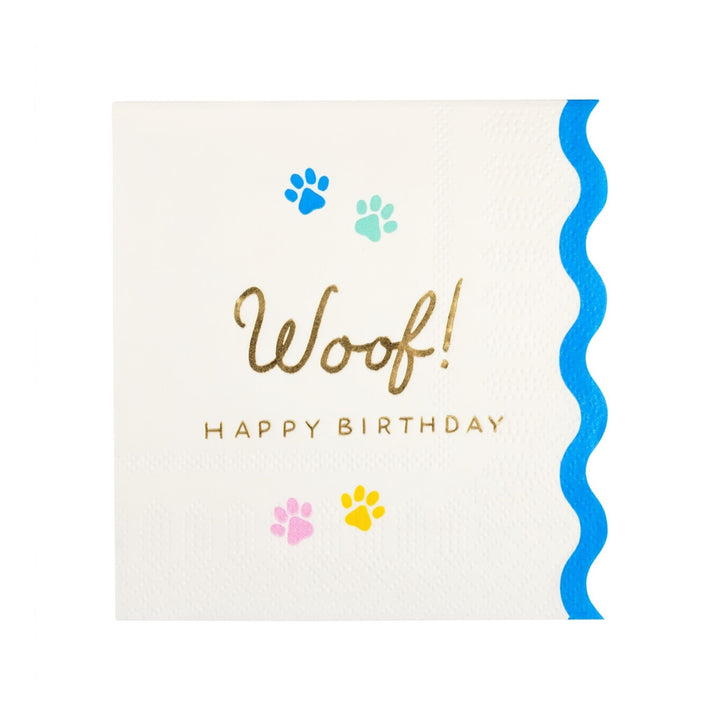 Woof Paw Print Cocktail Napkins