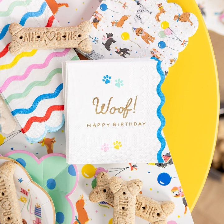 Woof Paw Print Cocktail Napkins