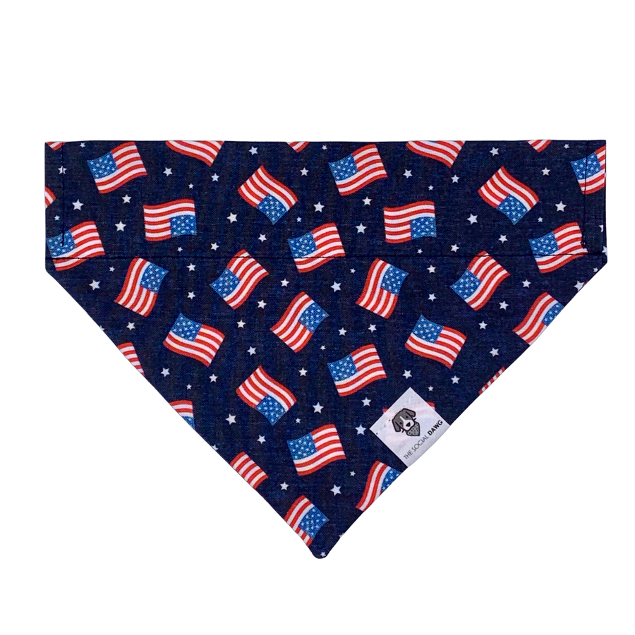American Flag Slip-On Dog Bandana from the front