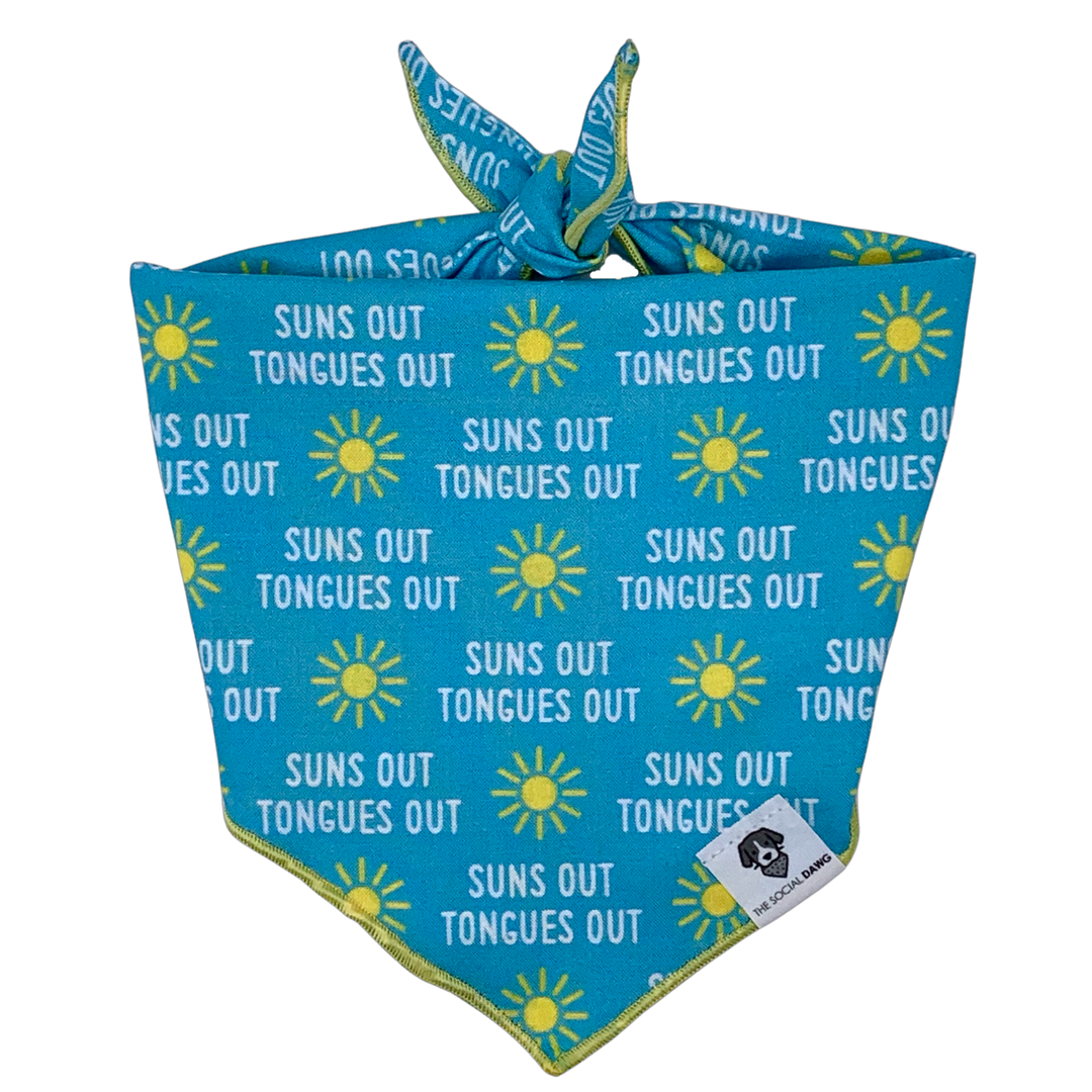 Suns Out Tongues Out Tie-On Dog Bandana