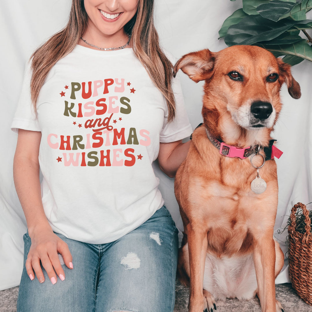 Puppy Kisses and Christmas Wishes Unisex T-Shirt