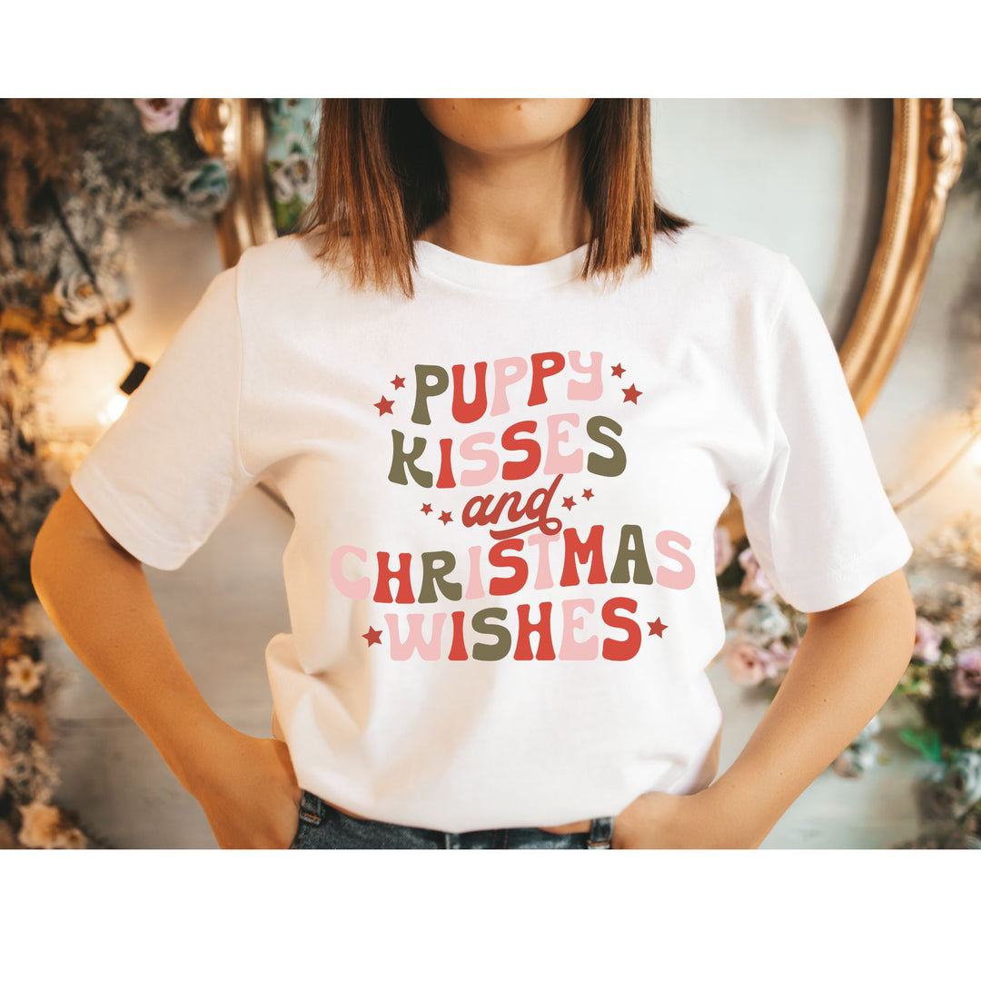 Puppy Kisses and Christmas Wishes Unisex T-Shirt