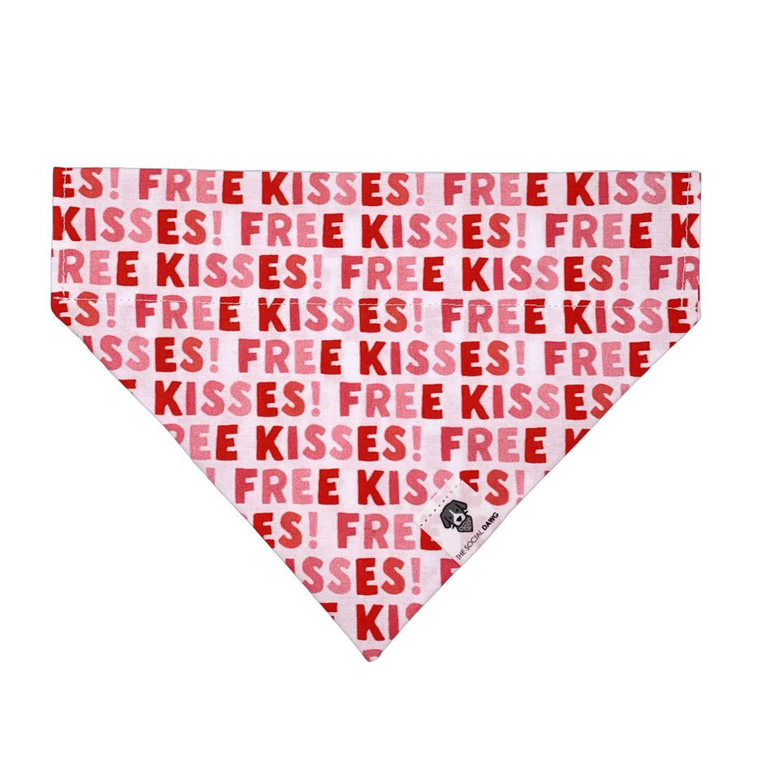 Free Kisses Valentine Slip-On Dog Bandana