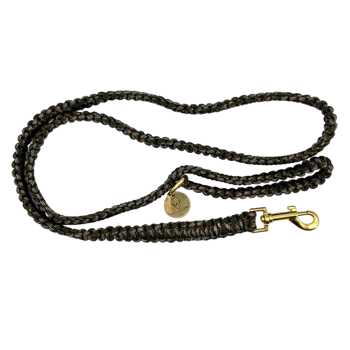 Camo green nylon paracord rope dog leash