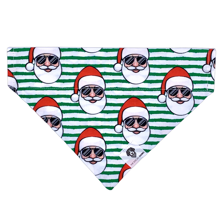 Santa with sunnies holiday Christmas dog bandana