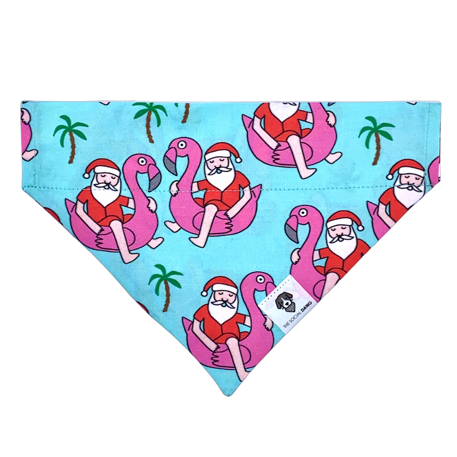 Christmas in Florida Santa flamingo holiday dog bandana