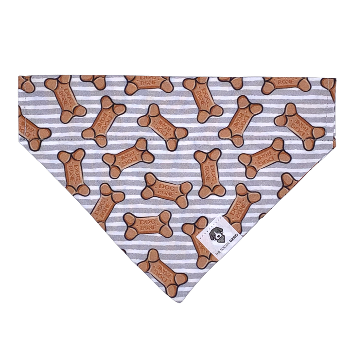 Dog bone treats gray dog bandana