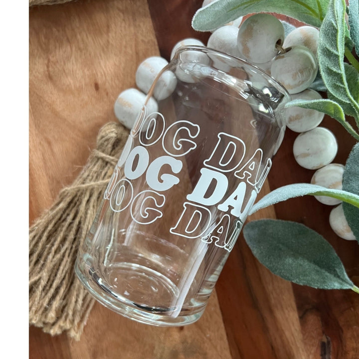 Dog Dad Glass Cup White
