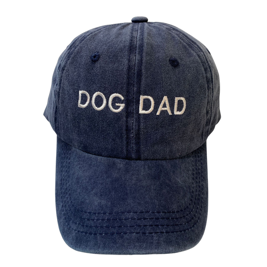 Navy Baseball Hat with 'Dog Dad' embroidered