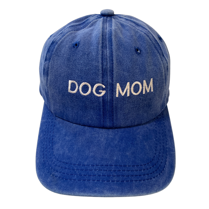 Dog Mom Embroidered Blue Baseball Hat