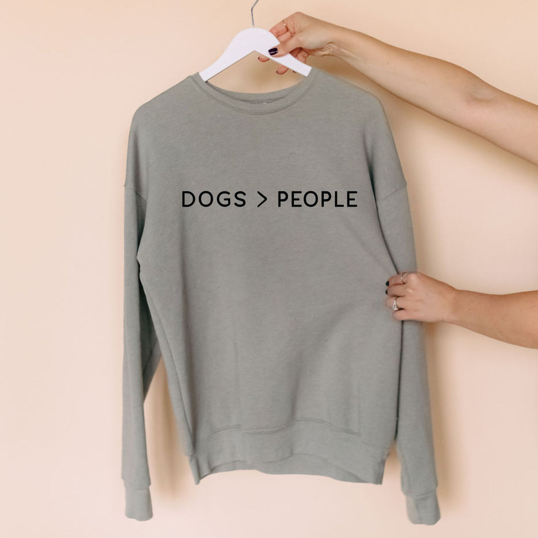 Dogs Over People Unisex Heather Stone Sweatshirt