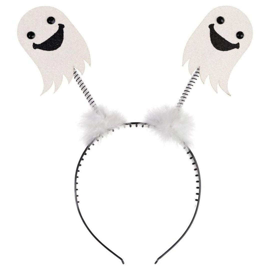 White ghost Halloween head bopper headband.