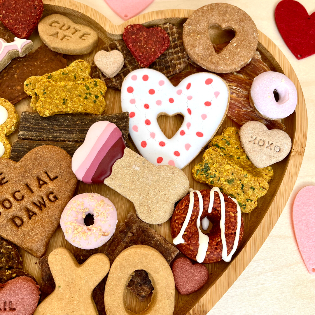 Valentine's Day Heart Shaped Dog Barkuterie Board