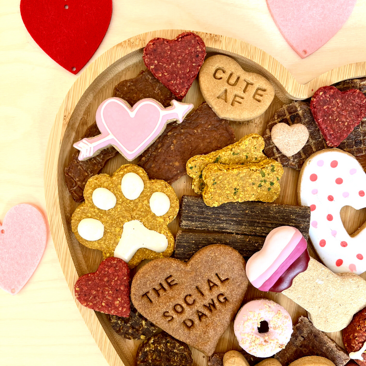 Valentine's Day Heart Shaped Dog Barkuterie Board