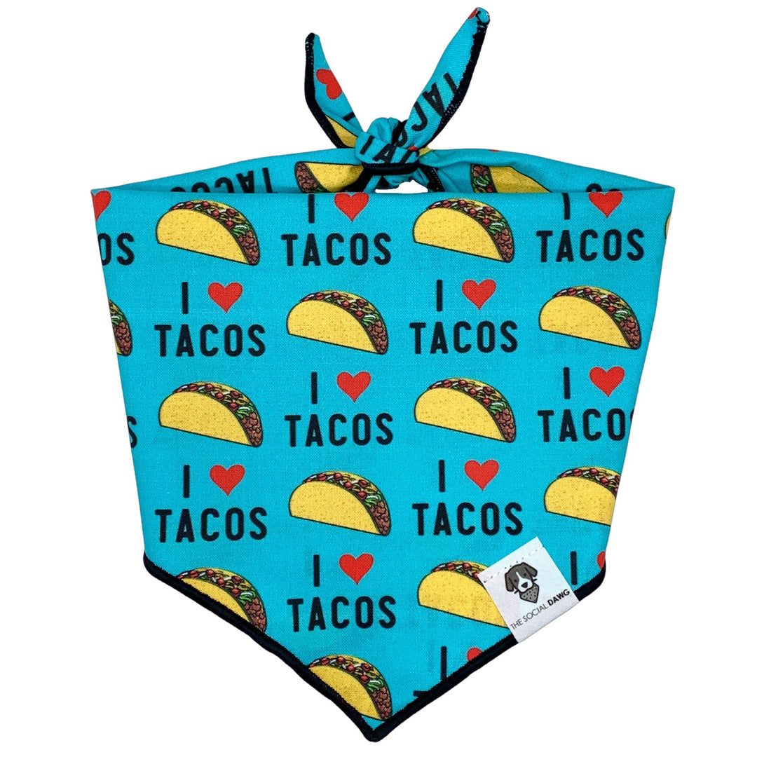 I Heart Tacos Tie-On Dog Bandana