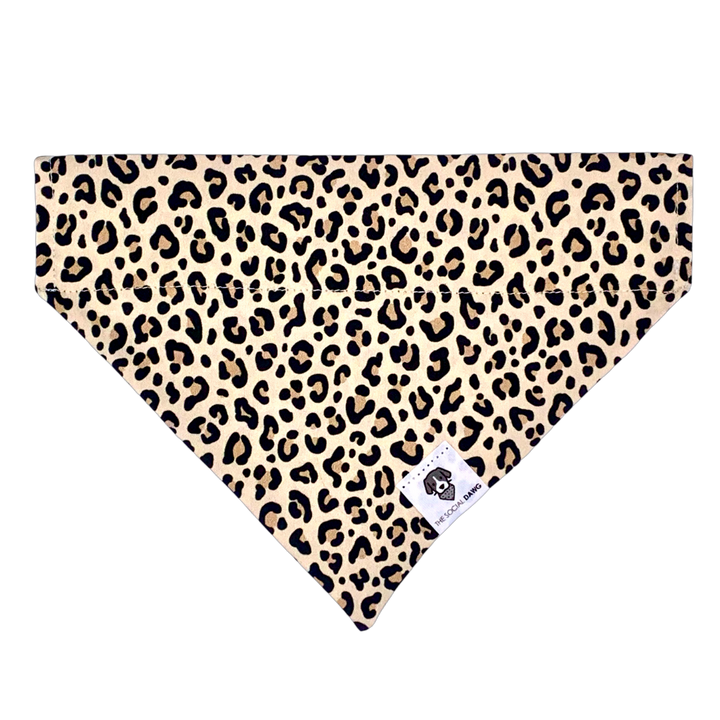 Leopard animal print slip on dog bandana