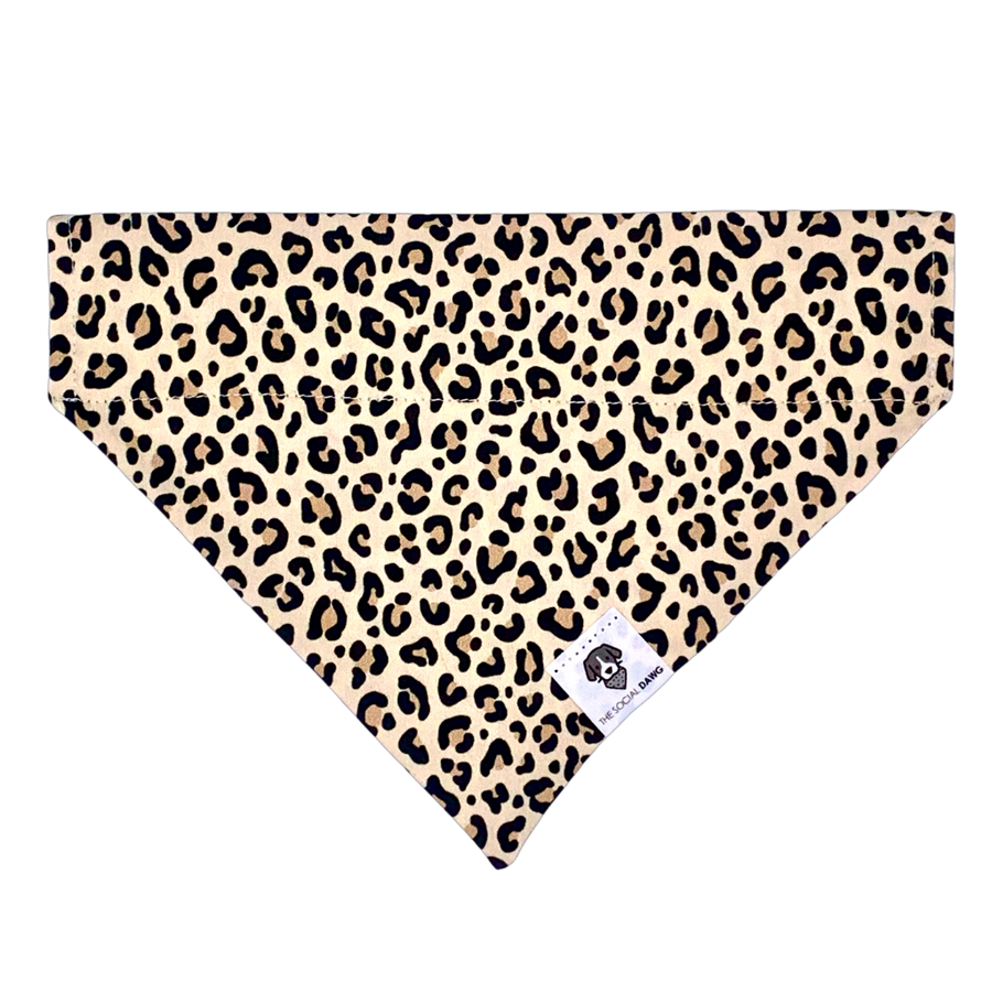 Leopard animal print slip on dog bandana