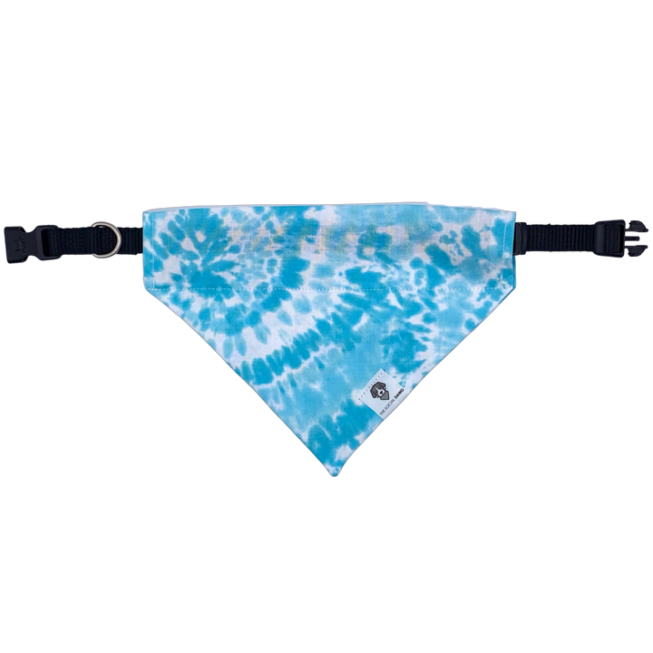 Light blue tie-dye swirl dog bandana