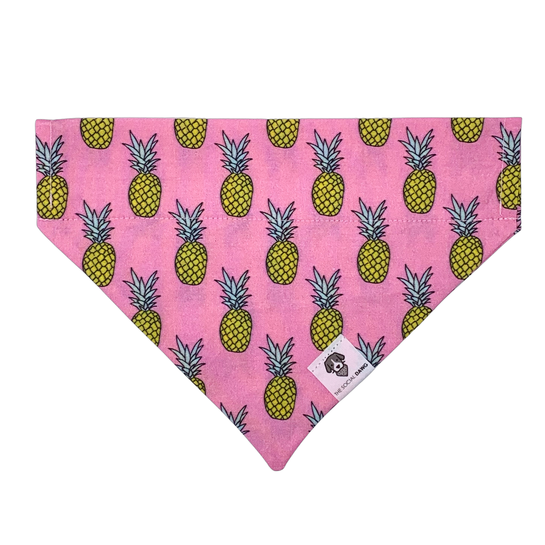 Pink pineapple dog bandana