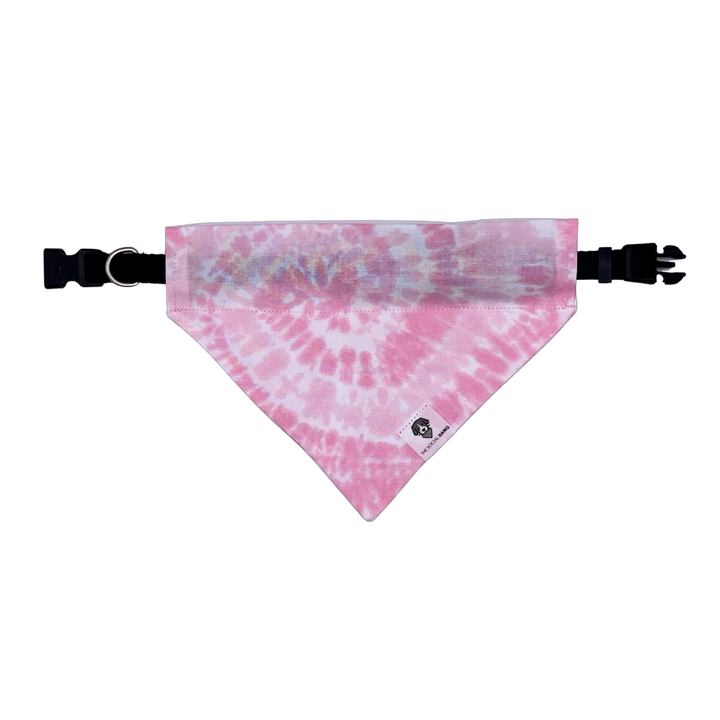Pink tie-dye swirls dog bandana