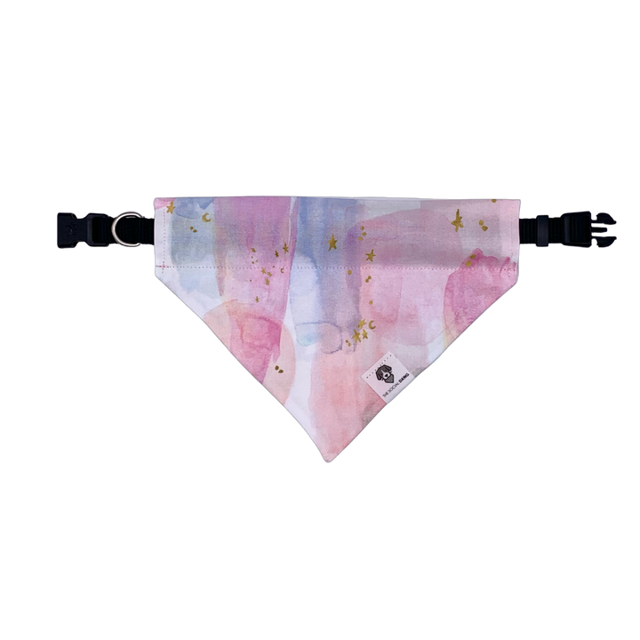 Colorful rainbow stars pink slip on dog bandana