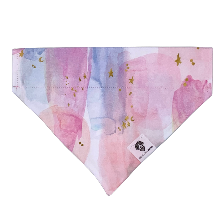 Colorful rainbow stars pink dog bandana
