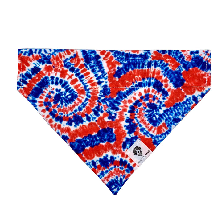 Red, White and Blue Tie-dye Swirls Slip-On Dog Bandana