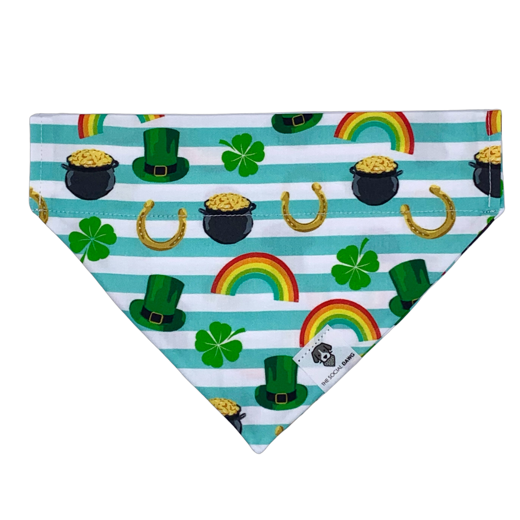 St. Patrick's Day gold rainbow green dog bandana